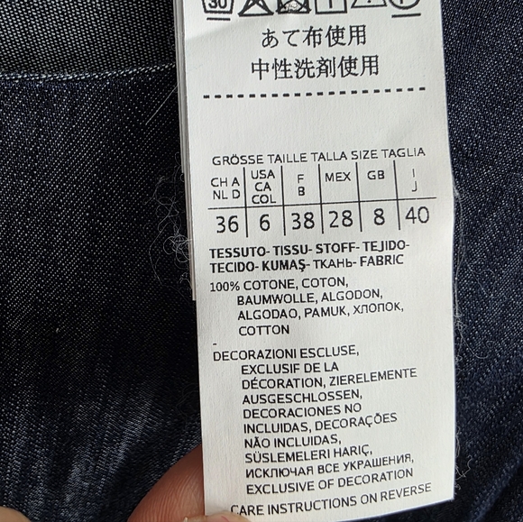 S Max Mara Denim Sleeveless Shift Dress Size US 6 Cotton Ruffle Hem Pockets - Picture 11 of 13